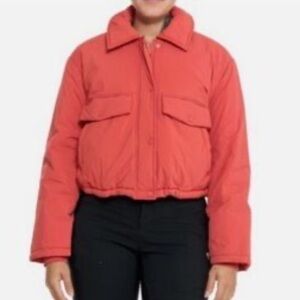 Blank NYC Women's Vibrant Red Puffer Jacket